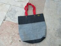 Raw Denim Bag Umh&auml;ngetasche Weekender Schultertasche Jeanstasche Shopper Vintage