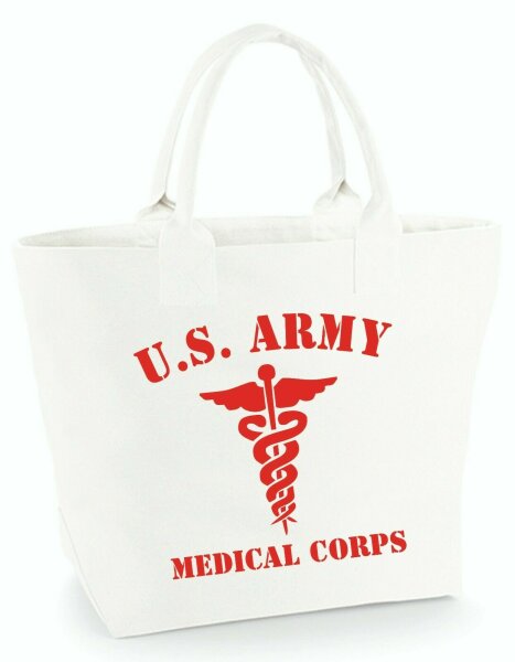 US Army Medical Corps Aescula Stab Mash Vietnam Canvas Bag Shopper Umh&auml;ngetasche