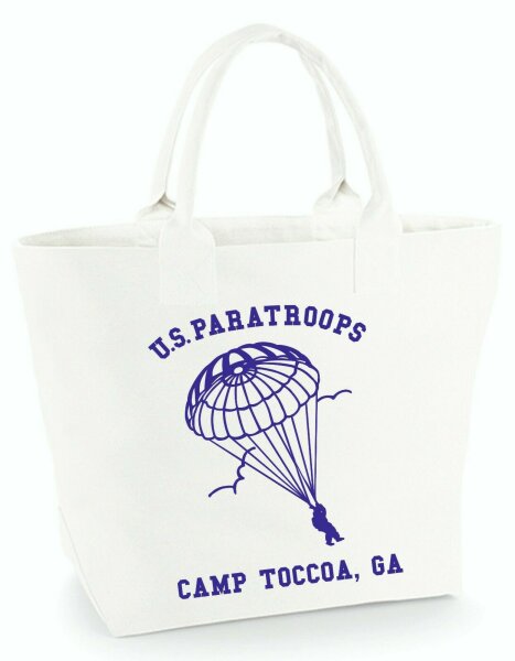 US Army Paratrooper Training Camp Toccoa WWII Canvas Bag Shopper Umh&auml;ngetasche