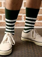 Prison Style Striped Socks Biker Socken Old School Heritage Vintage Schwarz/Orange