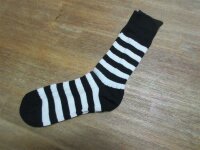 Prison Style Striped Socks Old School Heritage Vintage Black/White