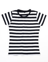 Prisoner Gef&auml;ngnis Style Stripy T-Shirt Women Black...